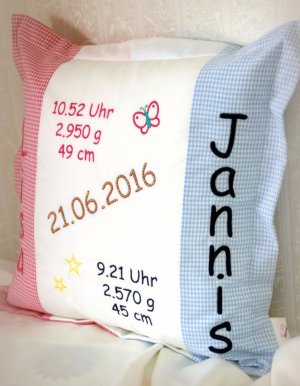 Geburtskissen Jannis Lisa 2